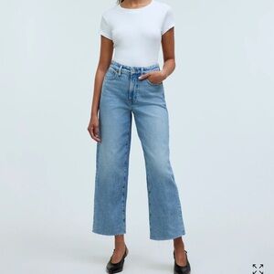 NWT 32 Petite Madewell Curvy Perfect Vintage Wide Leg Crop Jeans